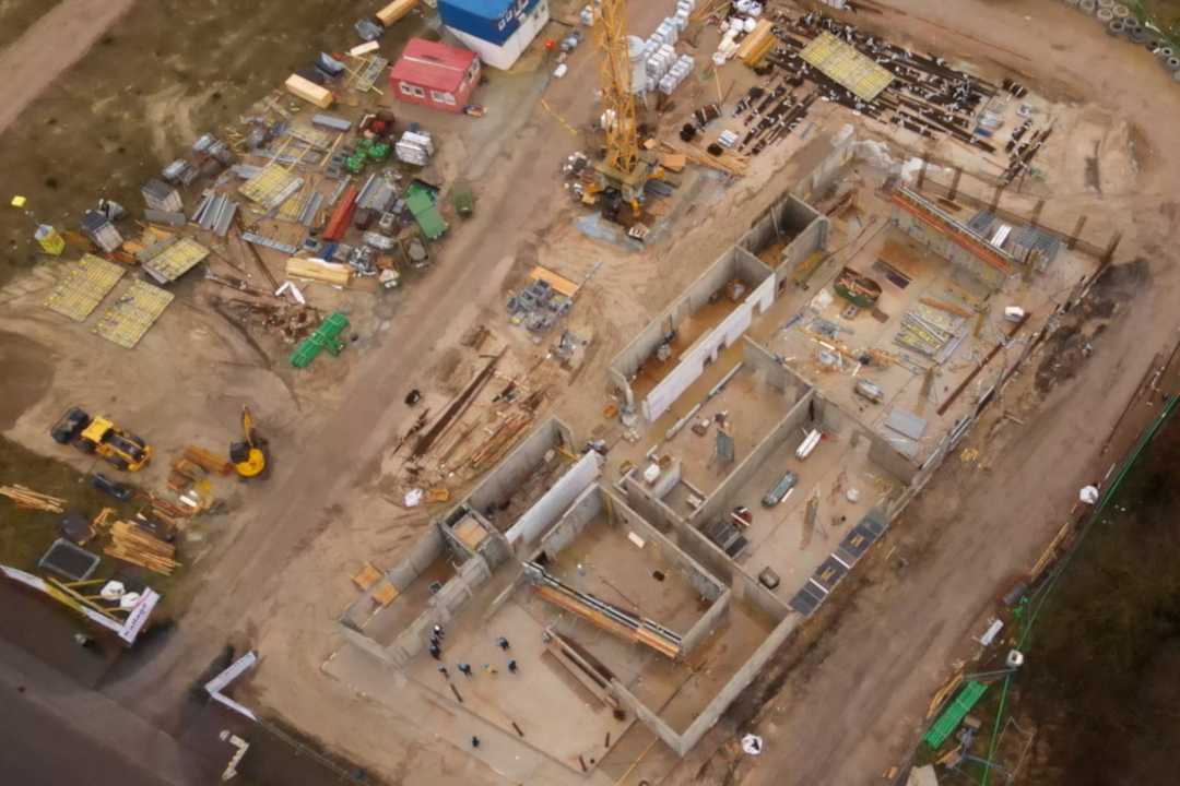 Drone photo of construction site