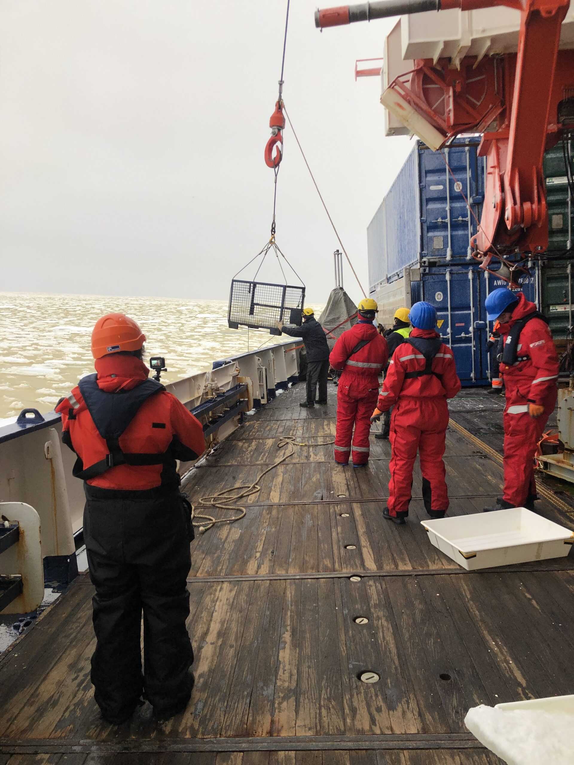 Collection of Sea Ice Samples, Photo: Irene Roca