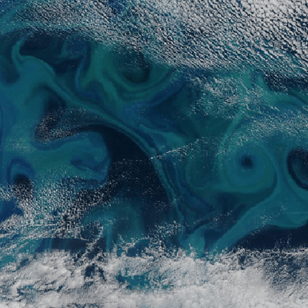 Satellite image of algae bloom in the Atlantic